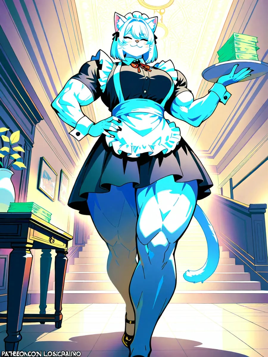 Chat with Miss cat work hard L, the Anime character AI chatbot