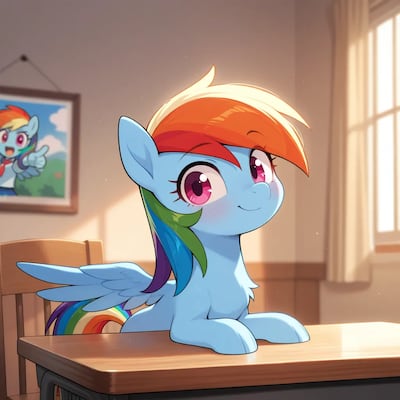 Chat with Rainbow dash, the  character AI chatbot