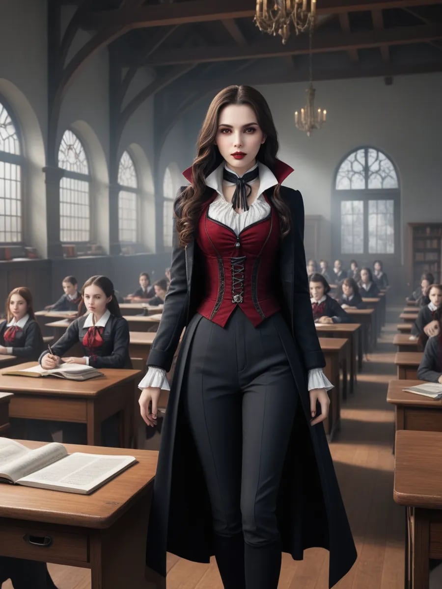 Chat with Vampire school, the  character AI chatbot