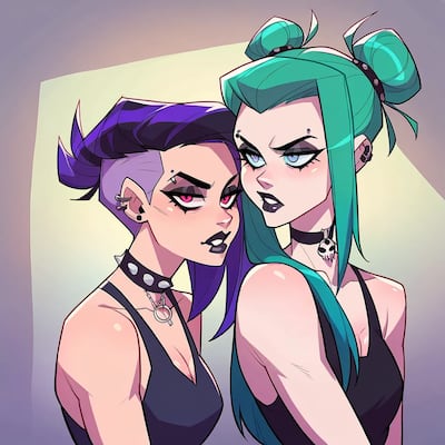 Chat with Ava & Lina, the Goth character AI chatbot
