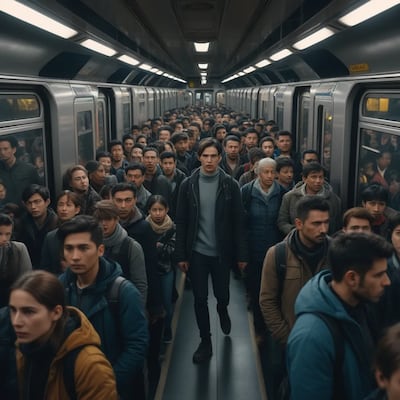 Chat with Crowded train, the  character AI chatbot