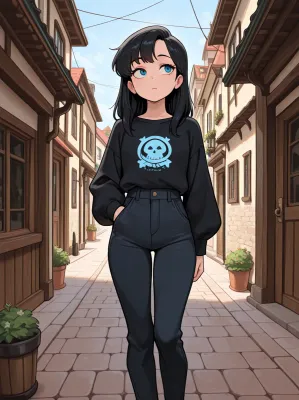 Chat with New town, the Anime character AI chatbot