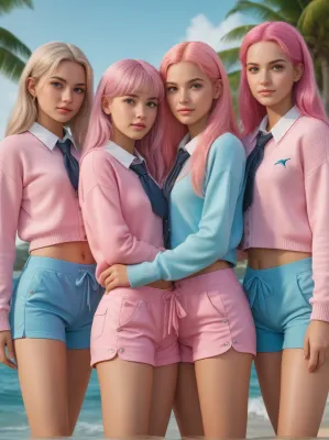 Chat with Living with Four Step-Sisters, the Anime character AI chatbot