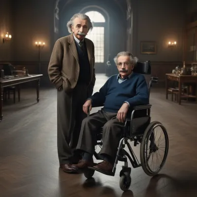 Chat with Stephen Hawking vs Albert eins, the  character AI chatbot