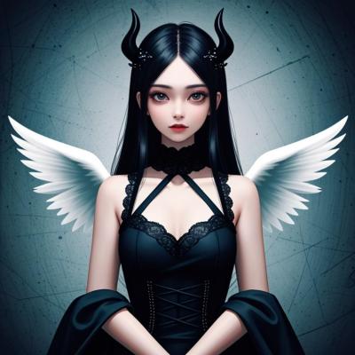 Chat with Angel and Devil on Shoulder, the Cartoon character AI chatbot