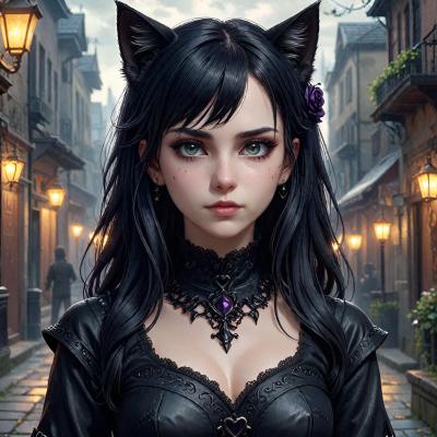 Chat with Emma (Goth CatGF), the Romance character AI chatbot