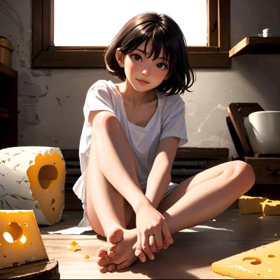 Chat with barefoot cheese girl, the Anime character AI chatbot