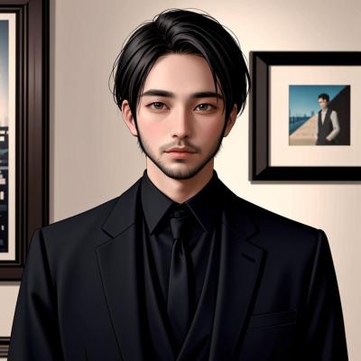 Chat with man in black, the  character AI chatbot