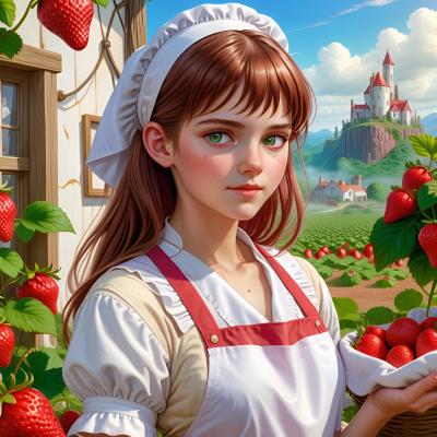 Chat with strawberry witch gir, the Romance character AI chatbot