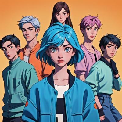 Chat with Friend group of 8, the Anime character AI chatbot