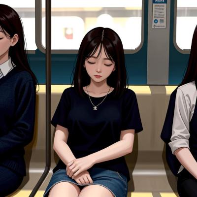 Chat with Sleeping girl on subway, the  character AI chatbot