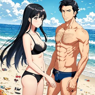 Chat with Gender Bender At Sea Beach, the  character AI chatbot