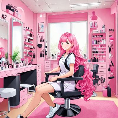Chat with Magical sister hairdresser, the  character AI chatbot