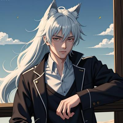 Chat with wolf male anime no backgraound, the Anime character AI chatbot