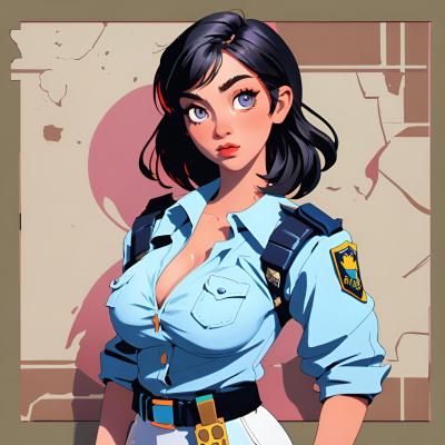 Chat with female Crooked cop, the  character AI chatbot