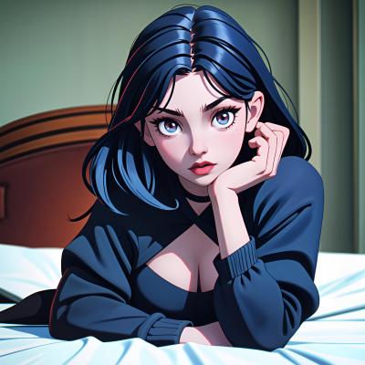 Chat with Hot goth roomate, the  character AI chatbot