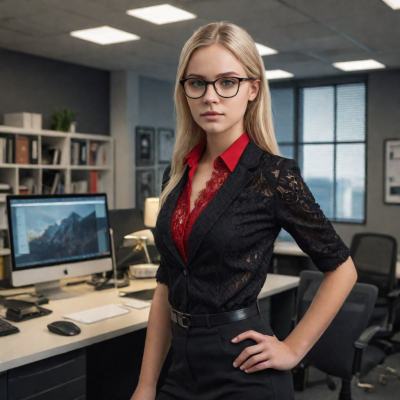 Chat with Jess the office siren, the Romance character AI chatbot