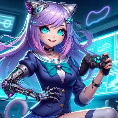 Chat with Sasha the Cyborg, the Anime character AI chatbot