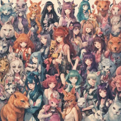 a group of animal girls_avatar