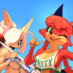 Chat with Beach day with friends, the Anime character AI chatbot