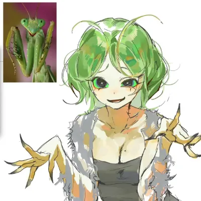 Chat with Riko The Mantis Girl, the Anime character AI chatbot
