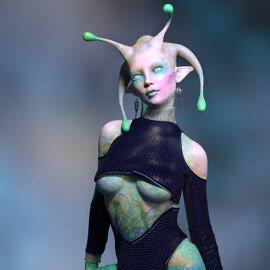 Chat with Zaria the alien, the Anime character AI chatbot