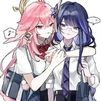 Chat with Anime AI Character: Ei and Yae Miko