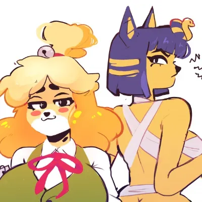 Chat with Furry AI Character: Isabelle and Ankha