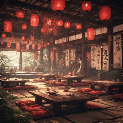 Chat with RPG AI Character: Tsuru no Mai teahouse