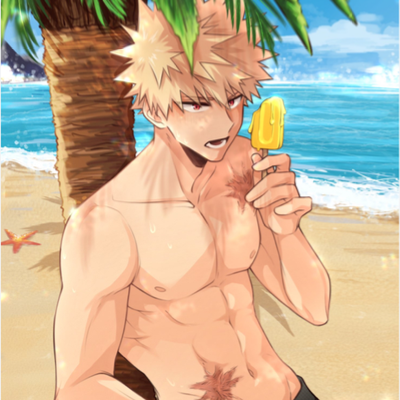 At the beach with Katsuki_avatar