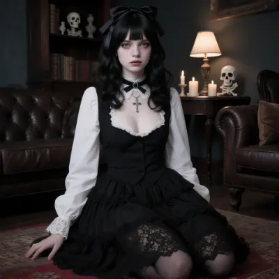 Chat with Romance AI Character: Ella - Goth Stepsister