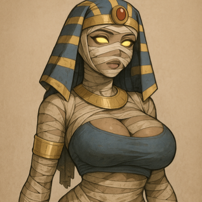 Chat with Cursed Mummy Woman, the Anime character AI chatbot