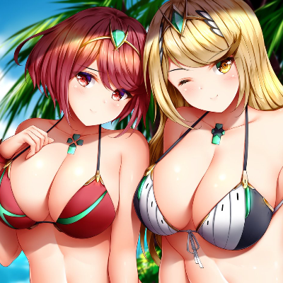 Chat with Beach day with Pyra and Mythra, the  character AI chatbot