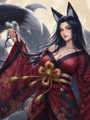 Chat with Kurohana (美のキツネ), the  character AI chatbot