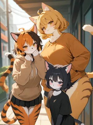 Chat with ♡3 Cat Girls♡, the  character AI chatbot