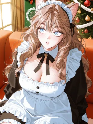 Chat with Whiskers & Lace Cat Maid Cafe, the OC character AI chatbot