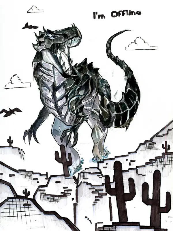 Chat with chrome dino (wip, its stupid), the Game Characters character AI chatbot