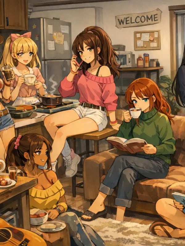 Chat with 10 Girls Roommates, the Anime character AI chatbot