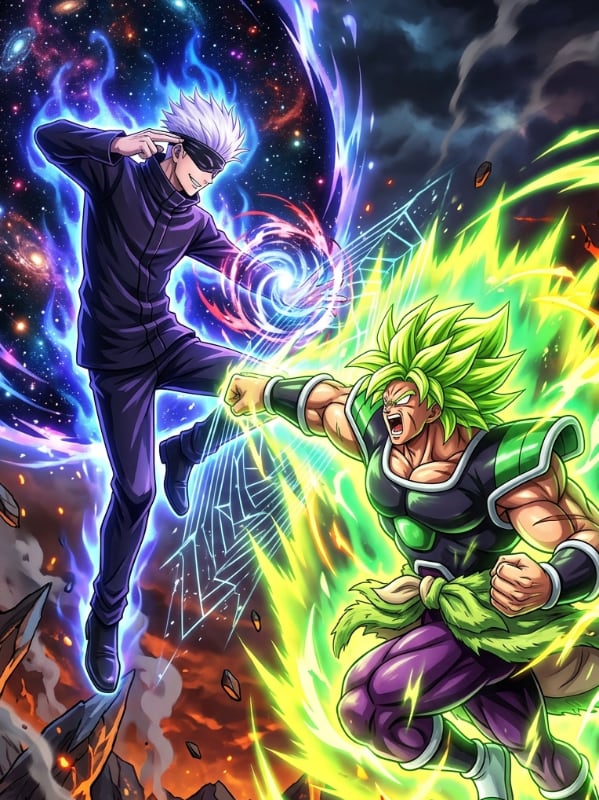 Chat with Gojo VS Broly, the Anime character AI chatbot