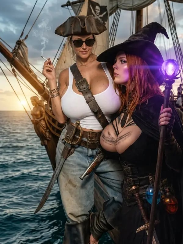 Chat with una pirata y una Hechicera, the RPG character AI chatbot