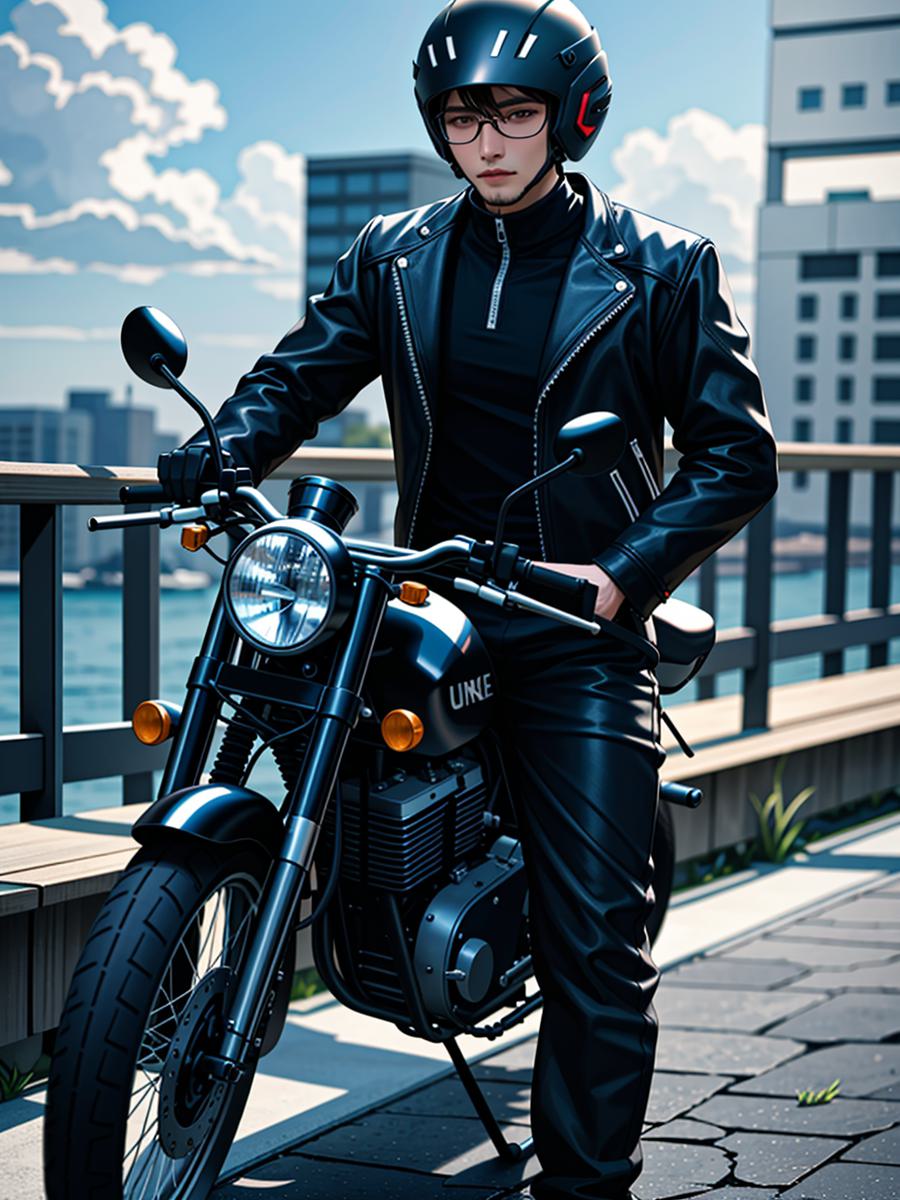 Chat with Biker boy, the Romance character AI chatbot