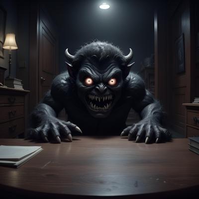 Chat with Monster Under Desk, the OC character AI chatbot
