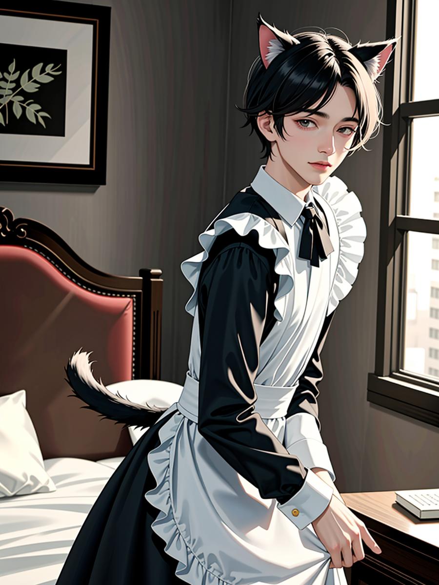 Chat with Catboy in a maid dre, the Romance character AI chatbot