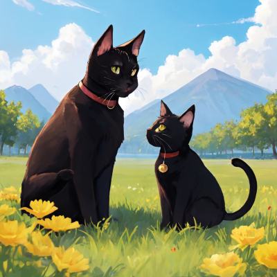 Chat with Black cat family, the  character AI chatbot