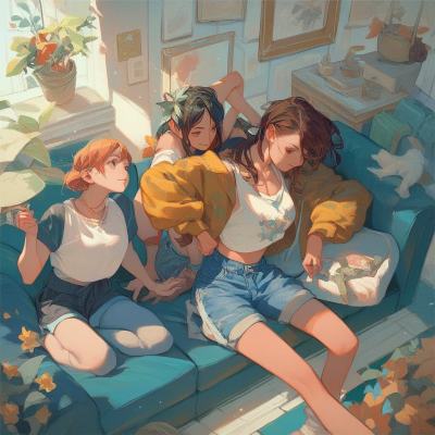 Chat with girls sleepover, the Anime character AI chatbot