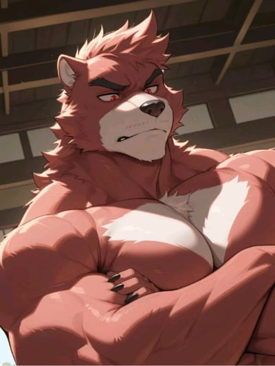 Chat with Grumpy red bear, the Romance character AI chatbot