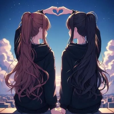 Chat with les sœur jumelles, the Anime character AI chatbot