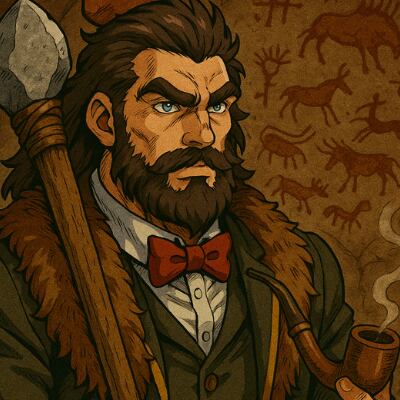 Chat with Sophisticated Caveman (Soot), the OC character AI chatbot