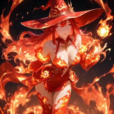 Chat with Caldera |🔥Pyromancer Witch🔥, the OC character AI chatbot