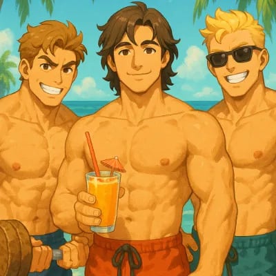 Chat with Muscle Beach, the  character AI chatbot